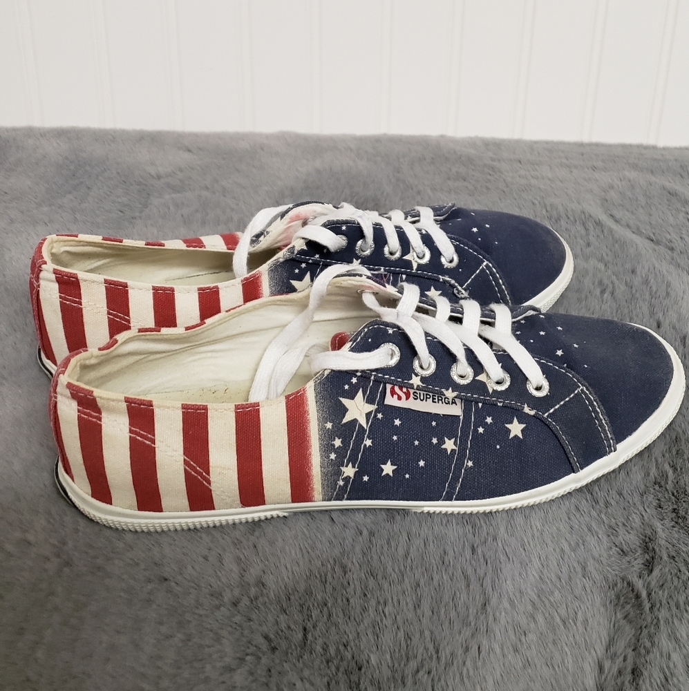 Superga American Flag Print Canvas Sneakers - Picture 6 of 10